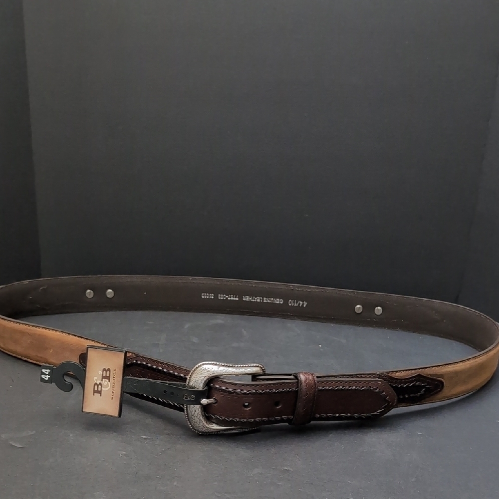 NWT,B&B Bit & Bridle Men's Dark Brown Leather Western Belt .